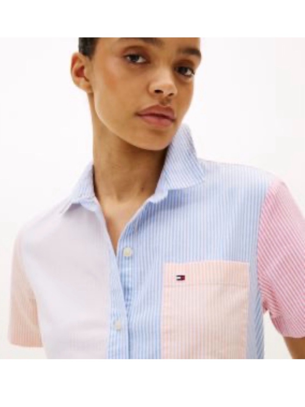 Tommy Hilfiger Pink & Blue Multistripe Oxford Shirtdress - Picture 2 of 9